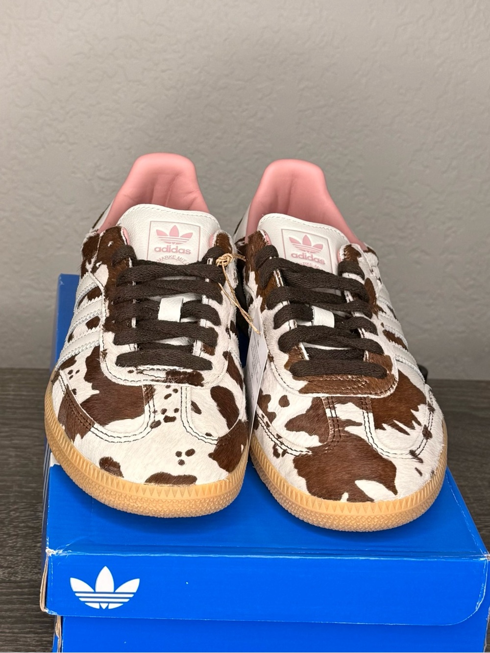 adidas Samba OG Cow Print Pony Hair Brown Pink Women’s Shoes Size 7.5 (177) - Picture 3 of 6